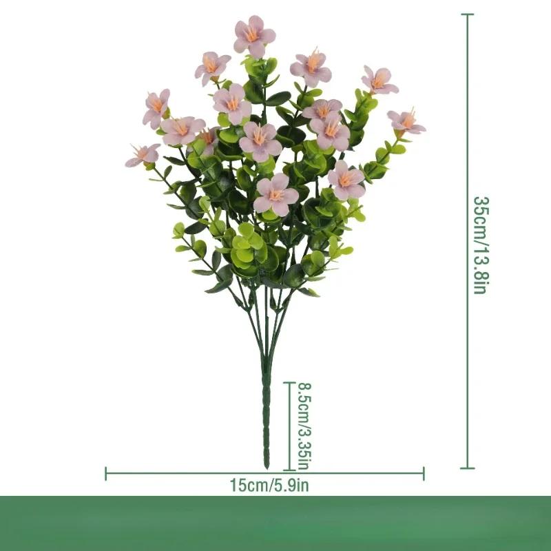 3pcs Simulation Flower Plastic Eucalyptus Leaf Bouquet Restaurant Decoration Artificial Eucalyptus Green Plant Silk Fake Flowers