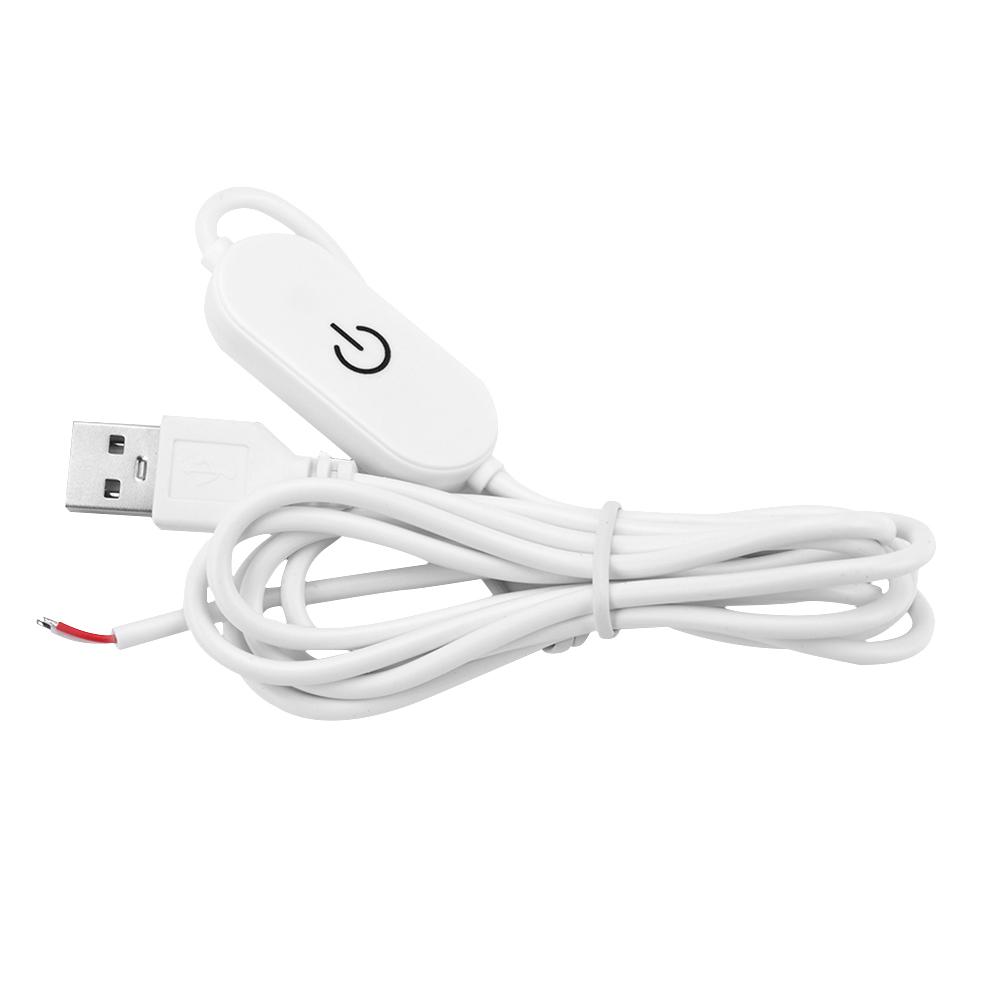USB Switch Extension Cable 2A 1.5M DC5V/DC12-24V Touch Dimming Switch Cable for LED Strips On/Off Power Switch