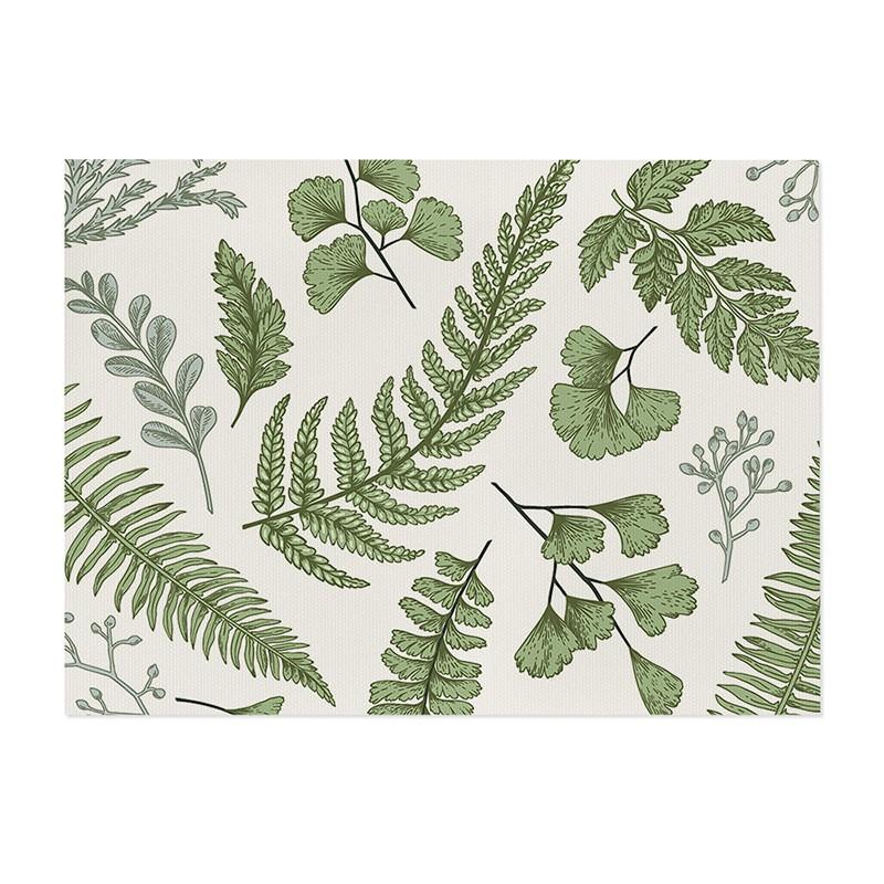 Flower Linen Placemat Bowl Plate Non-slip Insulating Protection Mat Home Desktop Protector for Party Kitchen Decor Gift