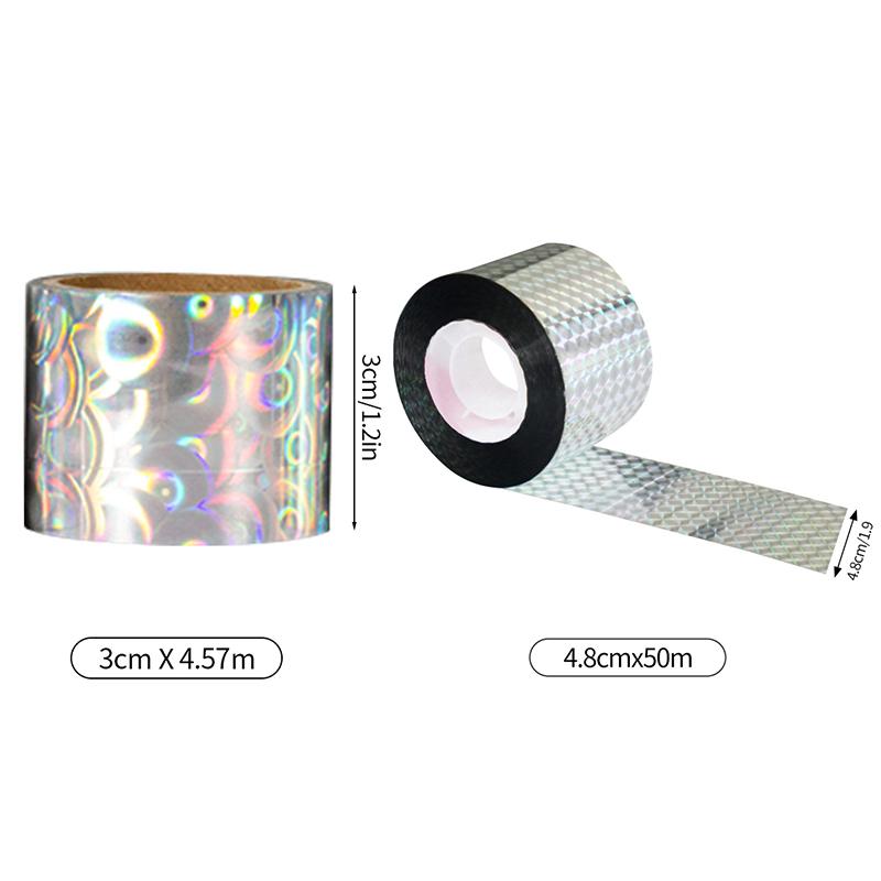 Double Sided Reflective Bird Repellent Tape Pond Orchard Anti-Bird Colored Ribbon Balcony Bird Guard Laser Bird Repellent 50/80M