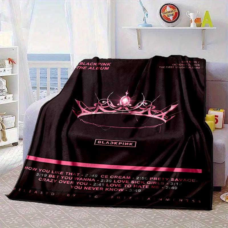 Schwarz und Rosa Mode Decke Flanell Decke für Bett, Sofa, Camping, Wandern, Picknick Zubehör, Geschenk für Familie Fan Geschenke