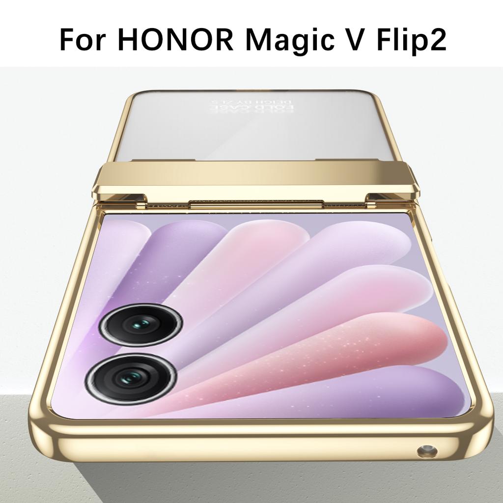For Honor Magic V Flip 2 Case Electroplating PC Folding Phone Cover