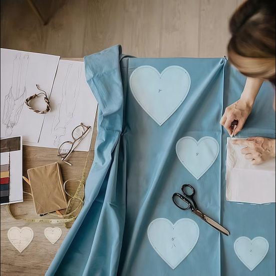 8Pcs Heart Shaped Sewing Template Multi Size Quilting Stencils Thick Acrylic Quilting Patterns Templates for Sewing Crafts Supplies