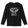 Womens Angel Wings Winging It Thats What Angels Do Spiritual Quote T Shirt Black Vintage Washed Slightly Homme Stretched