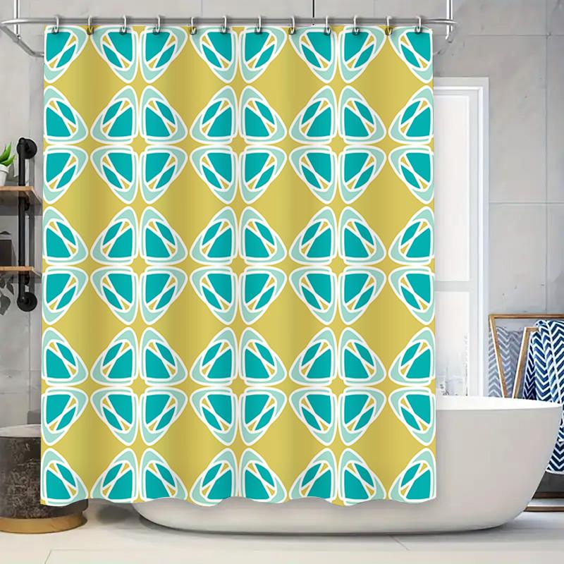

Blue Yellow Waterproof Shower Curtain With Decorative Pattern Polyester Fabric For Home Bath Accessories Decoration 90x180cm