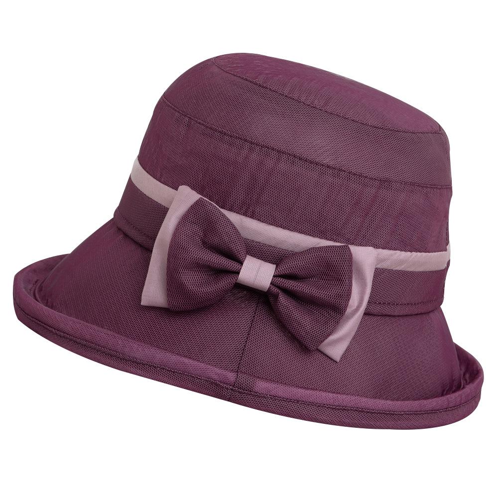 French elegant summer new middle-aged and elderly mother mesh gauze hat sunshade sunscreen fashionable versatile bow sun hat