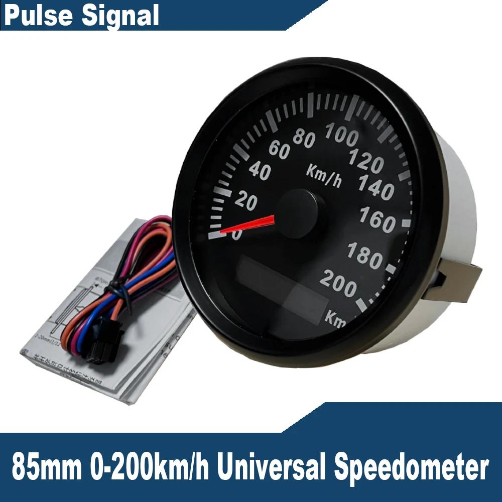 ELING Car Truck Boat Universal (Pulse Signal) 85mm Speedometer Odometer Speed Gauge 0-120km/h 0-200km/h with Backlight 12V 24V