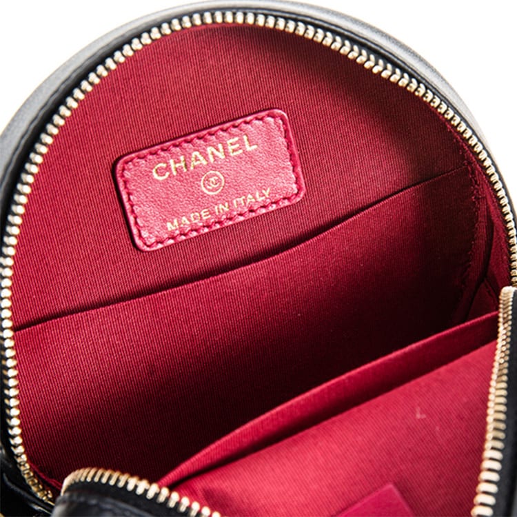 Chanel Calfskin Round Bag Crossbody Bag Mini Women's Black AP2191-B05481-94305