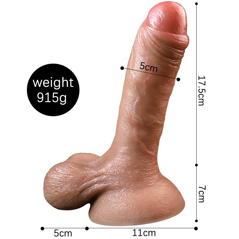 VaHppy Dildos Artificial Penis 915g 17.5*5cm Sex Toys for Girls Female Masturbators Thick Soft Liquid Silicone Real Flesh Manual Suction Cup