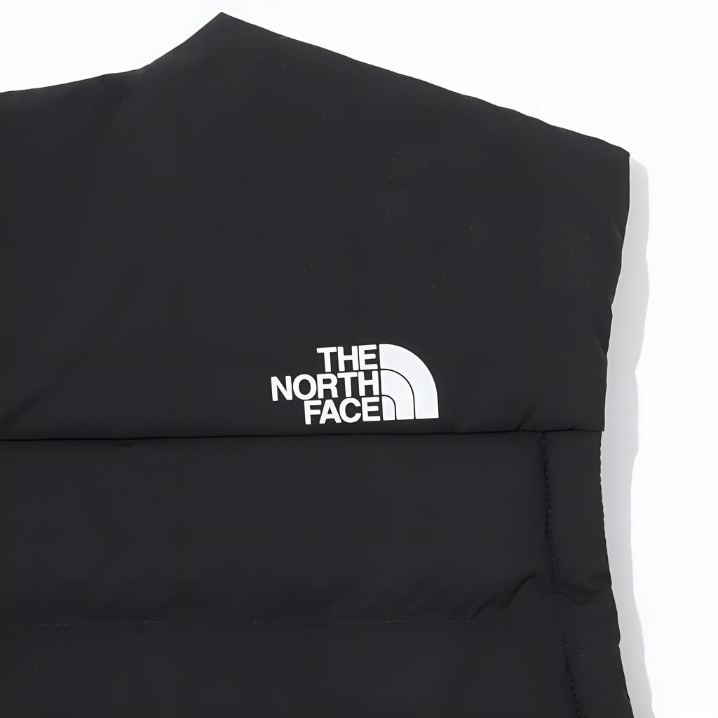 The North Face Solid Logo Print Round Neck Zipper Sleeveless Vest Men vest Black NV3NQ58A