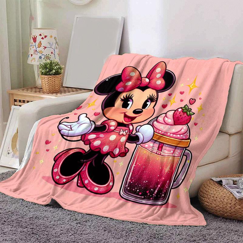 1pc Minnie Printing Blanket - Soft, All-Season Throw for Office Blanket, Car, Travel