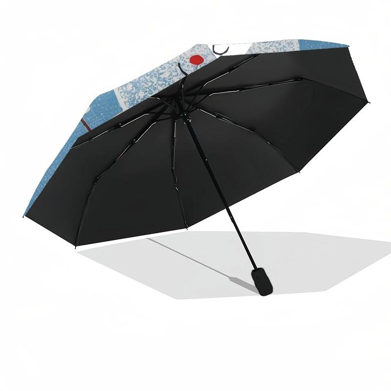 1pc Christmas Snowman Village Umbrella with Plastic Handle,Suitable for All Seasons Home Travel Outdoor UmbrellaDD315