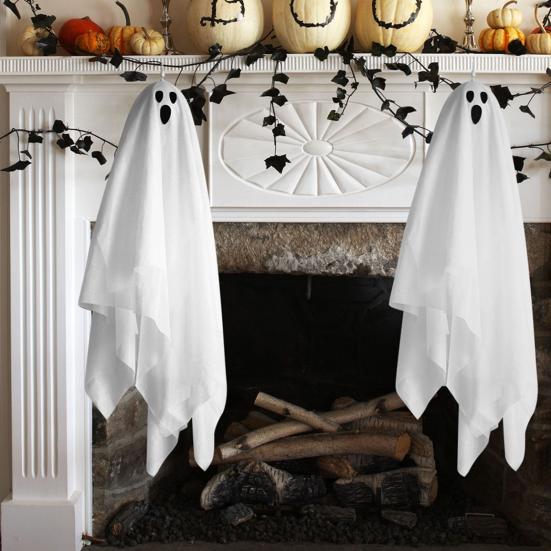 Yousheng Halloweenská závěsná dekorace duch Dynamický hororový efekt Snadná instalace Svítící závěsný duch Vnitřní venkovní ozdoba
