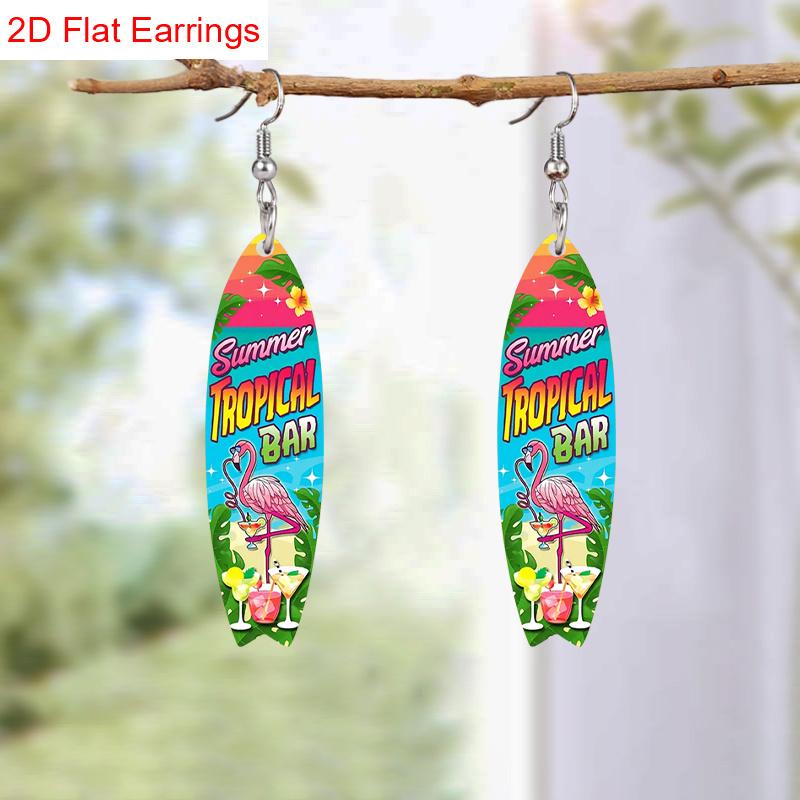 Summer Surfing Skateboard Acrylic Drop Earrings for Women Trendy Personality Earrings Cool Earrings Beach Party Travel Vacation Earring Accessories