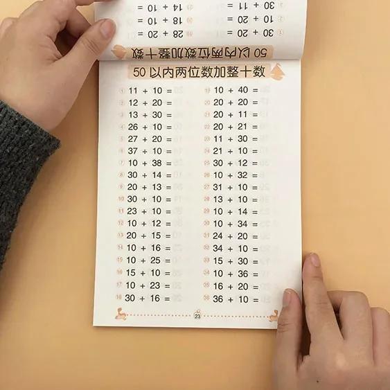 

Математичні картки для дітей 10/20/50/100 - Додавання Віднімання Стиль Підручника, Дошкільна Освіта Книжка з Вправами для Дітей