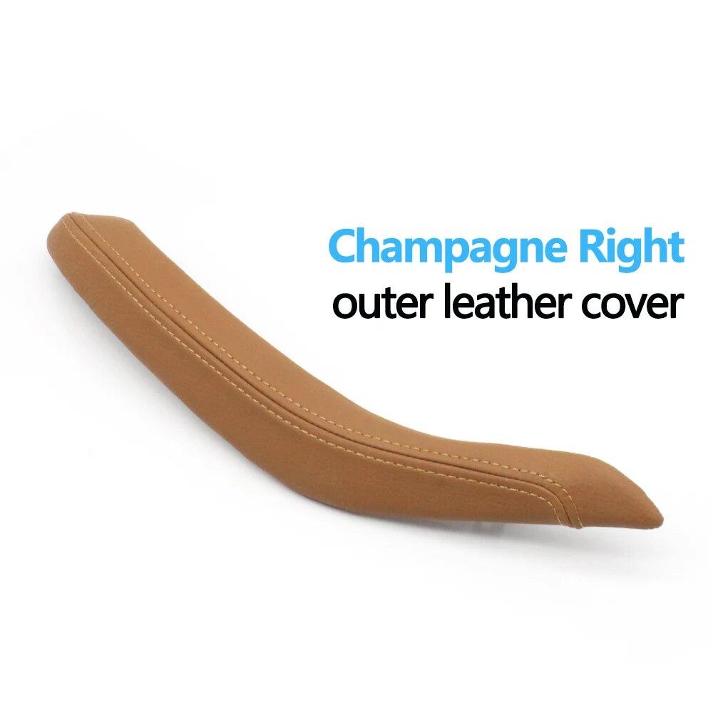 Car Interior Passenger Doors Pull Handle Outer Leather Cover Replacement For BMW X5 X6  F15 F16 2014-2018