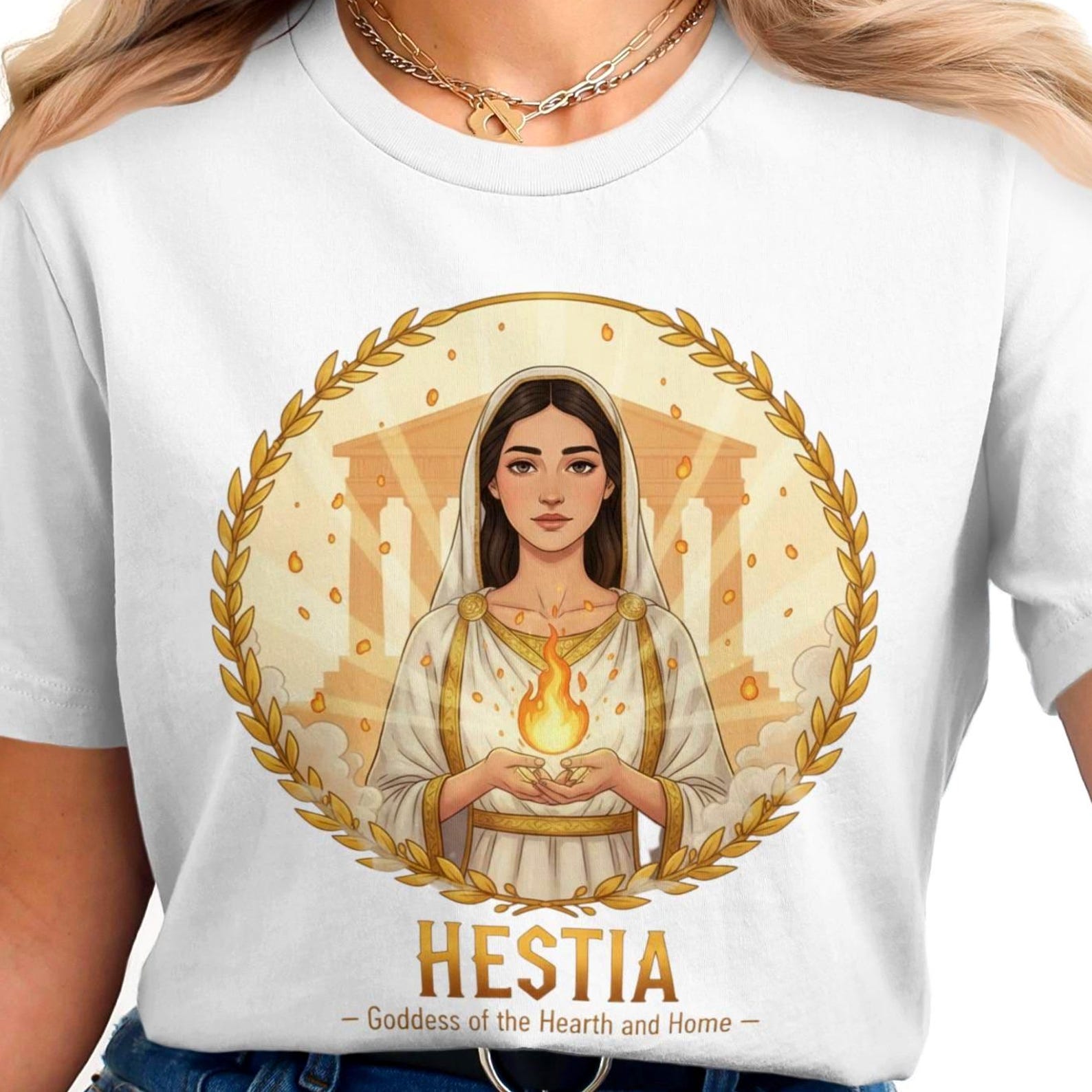Hestia Goddess T-Shirt | Greek Mythology | Vintage Greek Tee S