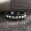 Punk Fashion Men Black Cuff Leather Bracelet Wristband Metal Rivets Stud Charm 80S Wrap Bangle For Women Rock Gothic Jewelry
