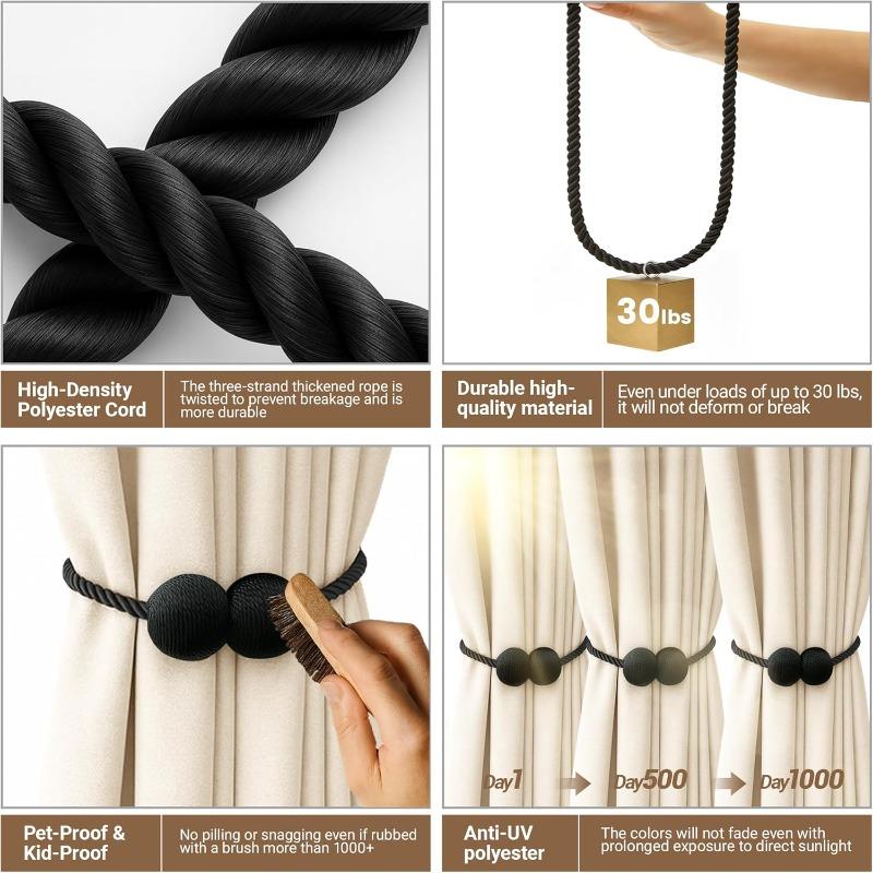 Magnetic Curtain Tiebacks 1pcs, Curtain Tiebacks Buckles Holdbacks Holders Hooks Clip for Home Outdoor Bedroom Office Decorative