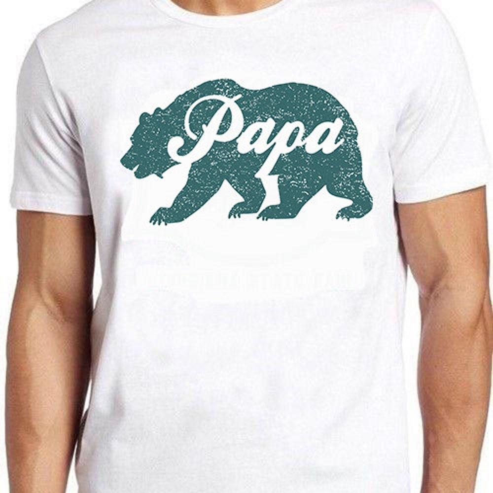 

230GSM 100% Cotton T-Shirt Papa Bear Fathers Day Papa Grandpa Forest Meme Gift Funny Tee Style Unisex Gamer Cult Movie Music T Shirt 960