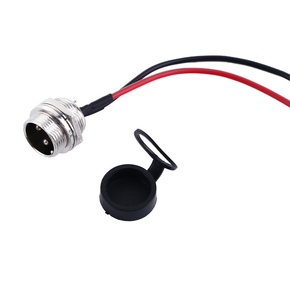 Durable Cycling Three-hole Round Head 3 Pin Prong Charging Port Inline Connector Jack Socket Battery Charging
