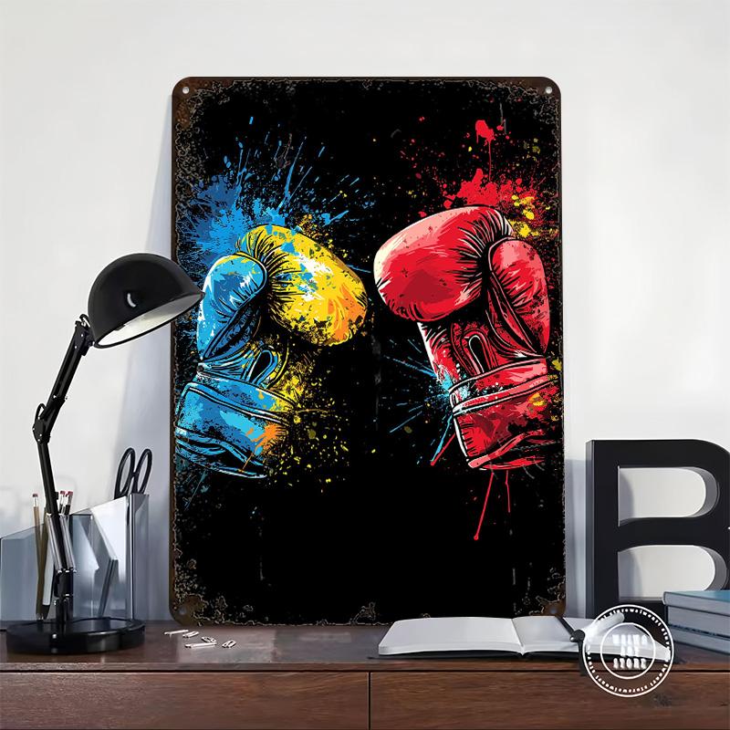 Boxing Gloves Metal Poster Customized Wall Art Retro Vintage Tinplate Signs for Man Cave Desk Decor Modern Home Decoration House
