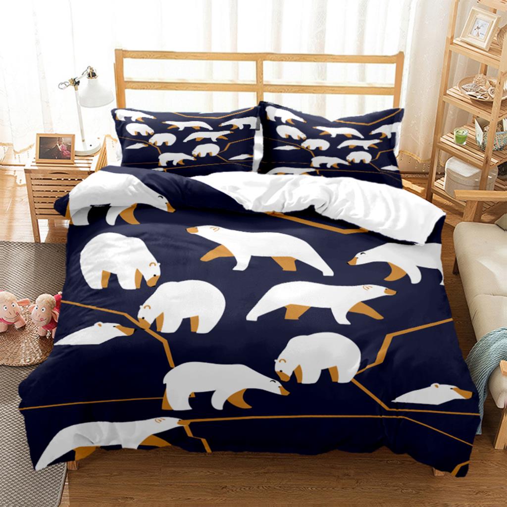 Cartoon Little Bear HD Print Bedding SetKing Size Bedding Setgirl's Bed Double Bed Duvet Covers Pillowcase Bedding Set