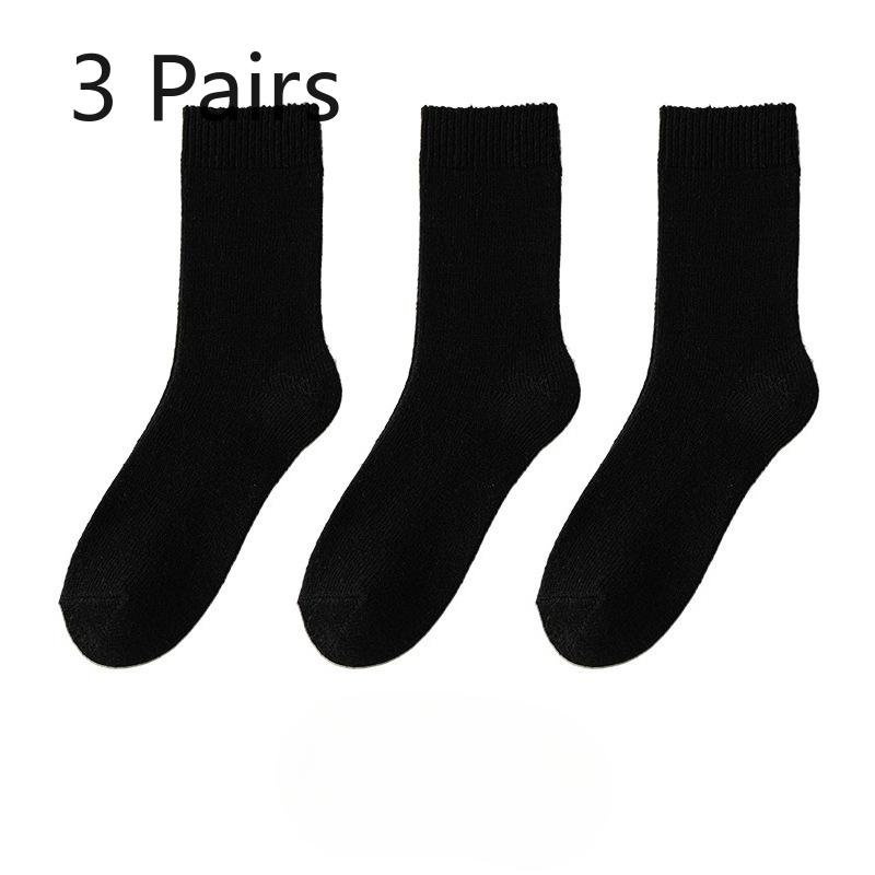 3 Paar Wollsocken für Damen und Herren zum Warmhalten im Herbst und Winter. Herren-Kniestrumpf mit Fleece und verdicktem Kaschmir, lange Socken