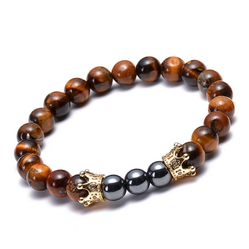 JYL TS Bracelet Essential Oil  Crown Design Aromatherapy Promotes Calm & Wellness black magnet brown-nose