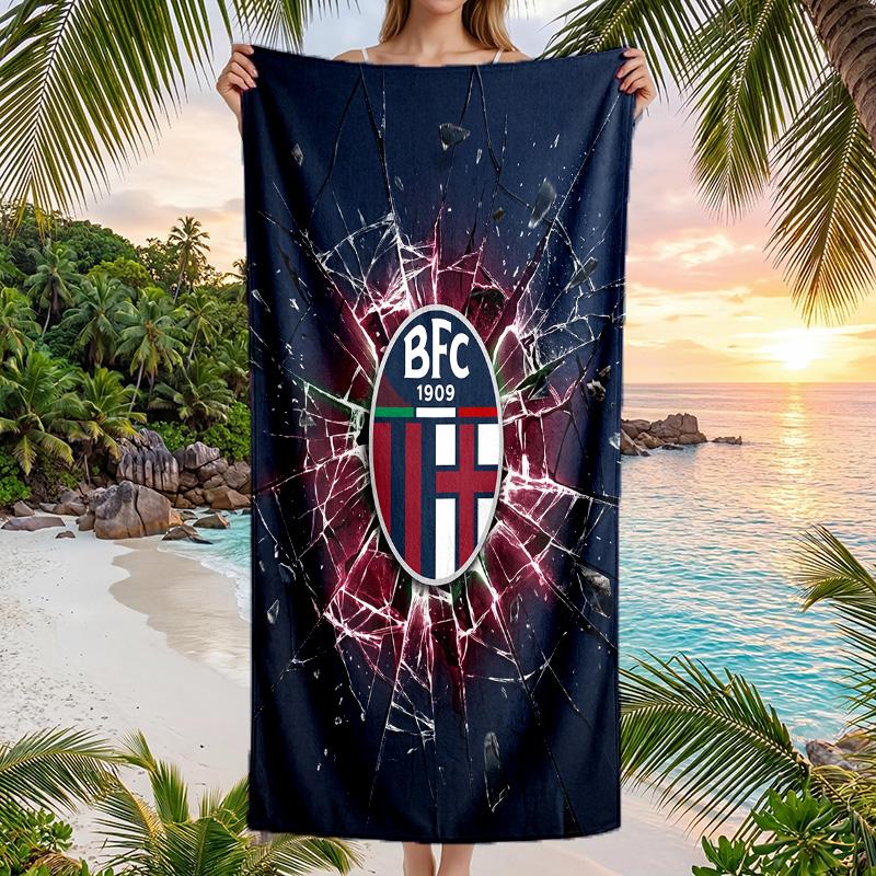 Bologna FC Druck Schnelltrocknendes Strandtuch Mikrofaser Saugfähig Tragbares Reise-Badetuch
