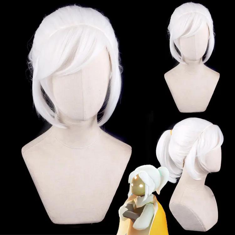Sky Light Awaits Parrucca Personaggio Anime Cartone Animato Cosplay Lolita Capelli Bianchi Figli della Luce Daleth Costume di Halloween