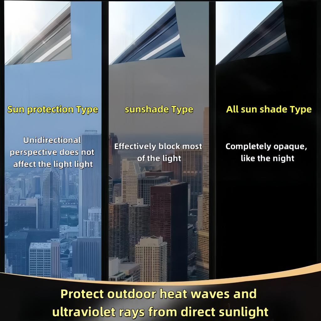 Einweg-Perspektivglas-Fensteraufkleber, isolierende Fensterfolie, Sichtschutzfolie für Fenster, Isolierung 99 % UV-Spiegelreflexion
