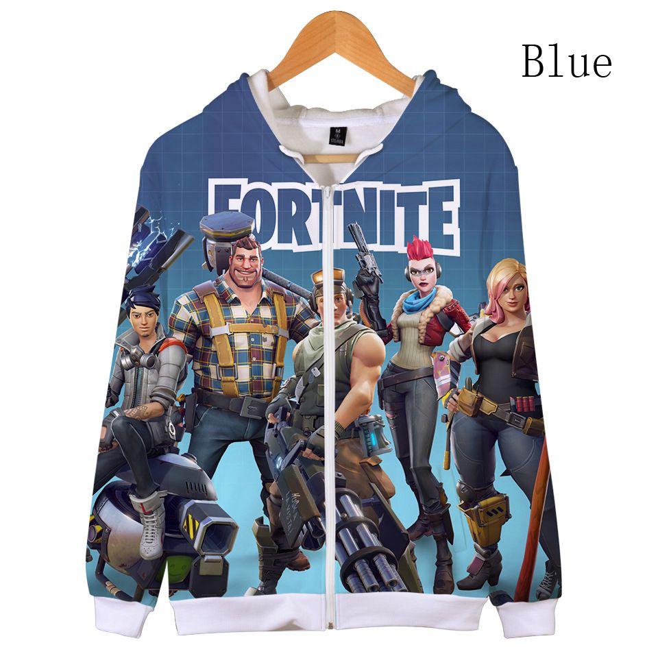 Fortnite Hoodie 3d Print Zipper Sweatshirts Battle Royal Cosplay Costume
