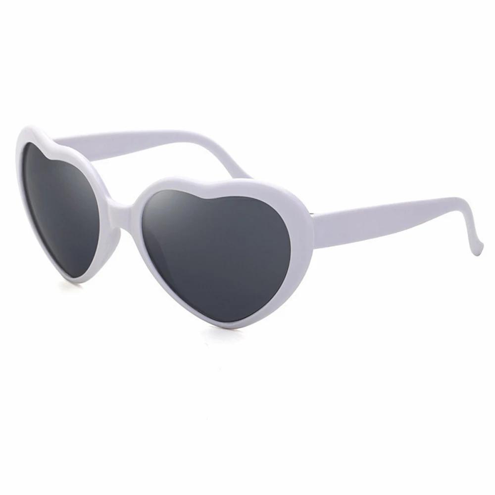 Lunettes de soleil en forme de cœur Brillent dans le noir Effets d'amour Unisexe Cadeau romantique pour couples As Picture
