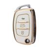 Premium Hyundai Key Cover: Mistra, Elantra, ix35, Santa Fe, ix25 - Gold Edged Full Wrap Protective Case.