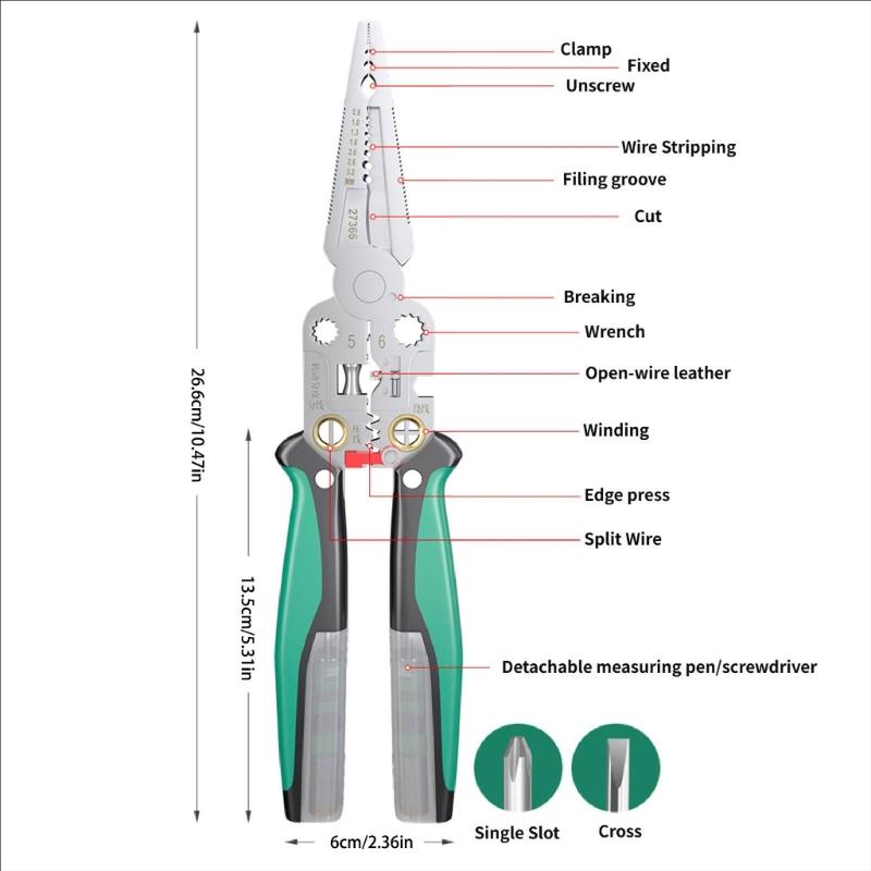 Industrial Steel Wire Stripper & Crimping Tool with Ergonomic Handle Simple To Operate for Precise Wiring Tasks