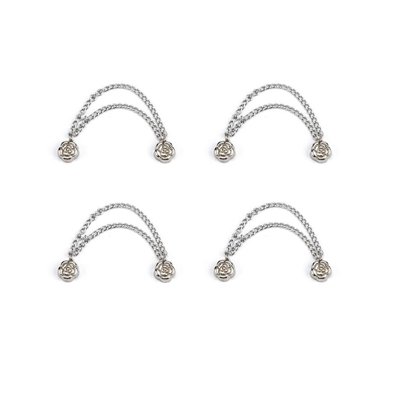 2/4Pcs Magnetic Clothing Clips Detachable Nail Free Chain Clips Seam Free Leg Fixing Closure Buckle Length Shortening Tool