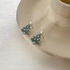Korean Style Christmas Tree Earrings for Women - New Year Theme, High-End Niche Silver Studs