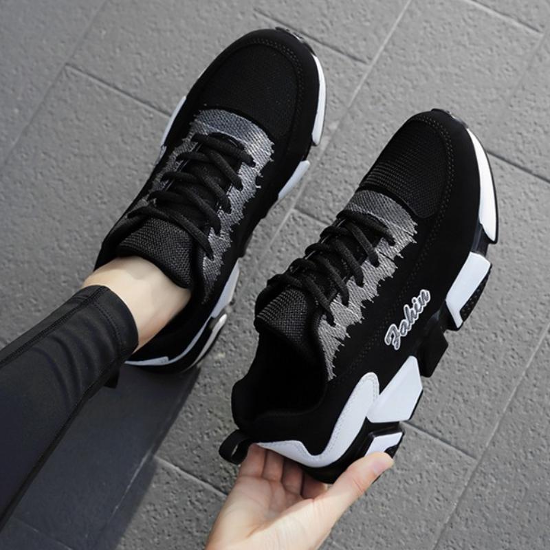 Breathable Mesh Women Sneakers Fashion Lace-up Casual Sports Shoes Non-slip Running Shoes Outdoor Trainers Size 33-40