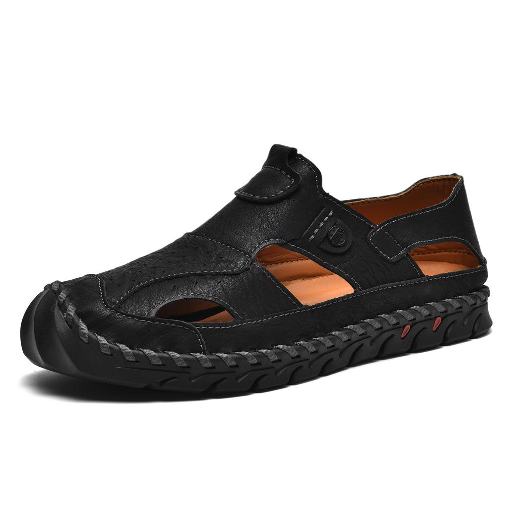 Genuine Leather Cowhide Slippers Men's New Outdoor Men's Beach Sandals Men's Trend