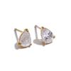 Yhpup Shiny Cubic Zirconia Geometry Small Stud Earrings High Quality Stainless Steel Dainty Fashion Aesthetic Jewelry PVD Plated