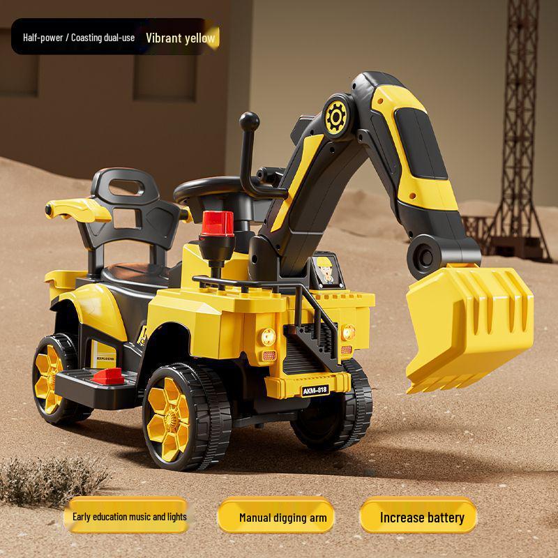 Children's Electric Excavator Ride-On: Remote Control Digger Toy for Boys and Girls