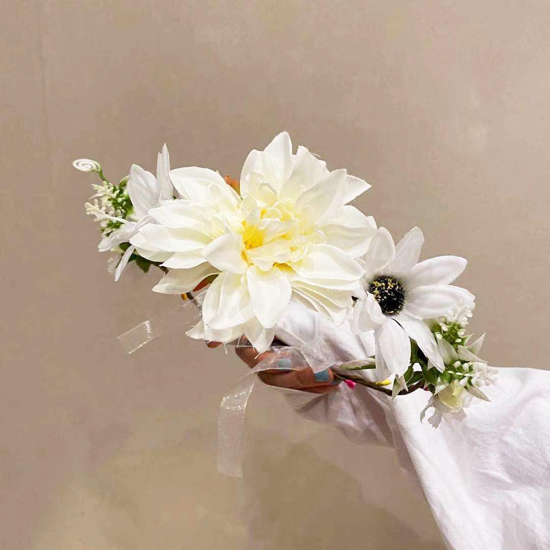 

Princess Wreath Hair Accessories Party Garland Floral Headband Wedding Girls Crown For Prom Party Wedding Ceremony Festival
