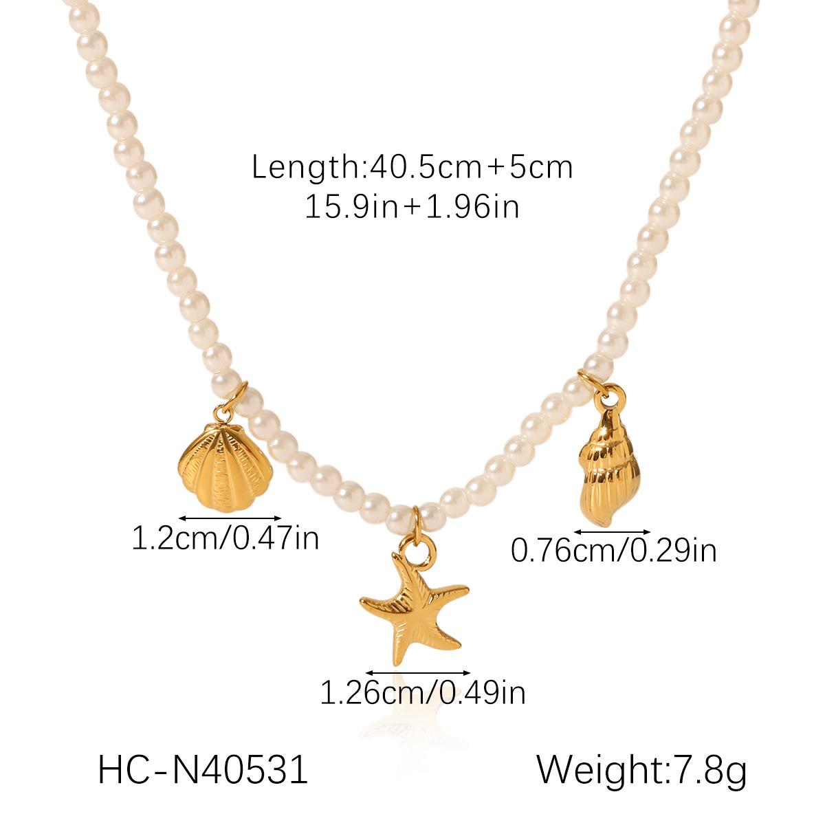 Ocean Element Necklace Shell Starfish Pearl Choker Minimalist Design Women s Jewelry