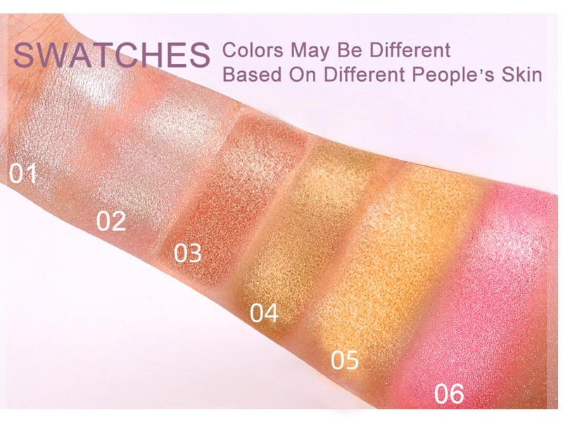 Rose Diamond Highlighter Blush & Contour Palette: 3D Pearlescent Face & Eye Brightener