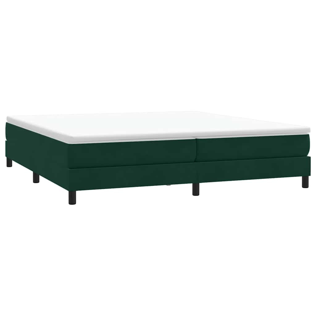 Box Spring Bed Without Mattress Dark Green 200 x 210 cm Velvet