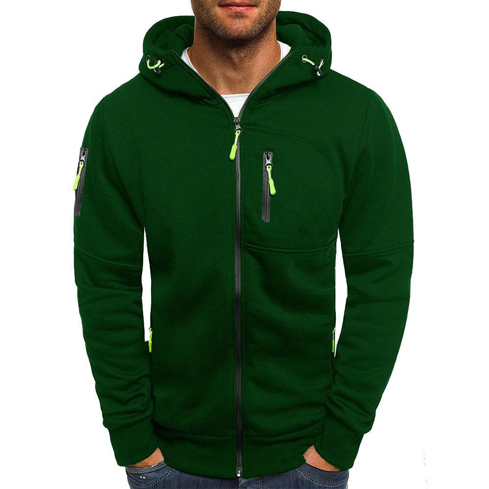 Plus Size Men's Zip Arm Hoodie: Autumn/Winter Sports Casual Sweatshirt Jacket