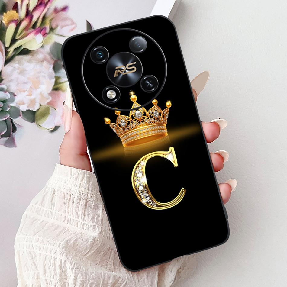 For ITEL RS4 2025 Fashion Crown Letter Phone Case For Itel RS4 S666LN Black Silicone Soft TPU Cases Bumpers