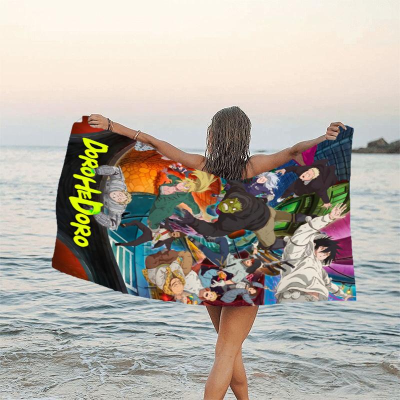 1pc Dorohedoro Beach Towel, Beach and Seaside Swimming Pool Equipment, Fashion Pattern, Rectangular, Travel Essentials