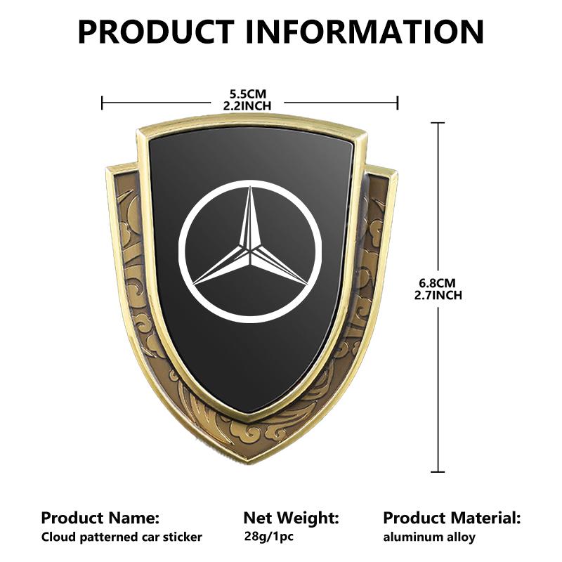 AABGW1 Car Sticker Emblems Side Shield Auto Styling Badge Auto Body Window Decal For Benz AMG Exclusive A C E R V Class CLA CLS C180